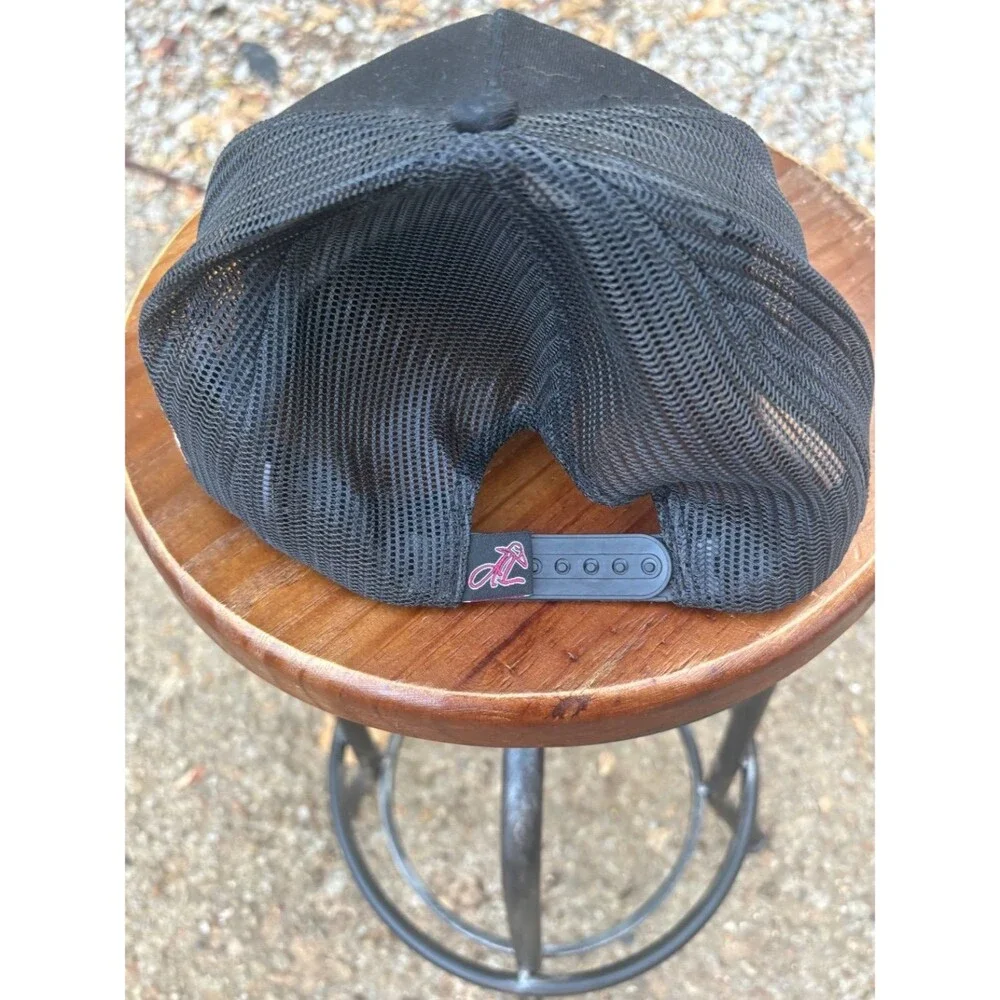 Alan's Lids Trucker Hat OS Black Fabric and Mesh Construction Six-panel Crown